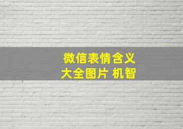 微信表情含义大全图片 机智